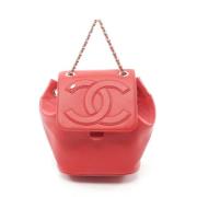 Chanel Vintage Pre-owned Laeder ryggsckar Red, Dam