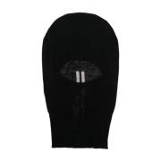 Rick Owens Balaclava med ribbstickad kant Black, Herr