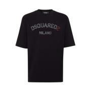 Dsquared2 Svart Bomull Jersey Oversized T-shirt Black, Herr