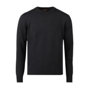 Stenströms Chunky Merino Wool Crew Neck Sweater Black, Herr