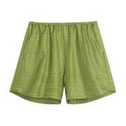 TotêMe Silke Monogram PJ Shorts Green, Dam