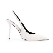 Paris Texas Patentläder slingback stilettklack White, Dam