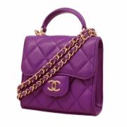 Chanel Vintage Pre-owned Laeder handvskor Purple, Dam