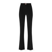 Elisabetta Franchi Utställda Svarta Byxor Stretch Crepe Black, Dam