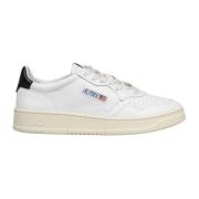 Autry Läder Låga Sneakers med Broderad Logotyp White, Herr