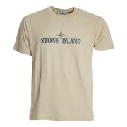 Stone Island Stiligt Putty T-shirt för Män Beige, Herr