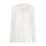 Maison Margiela Vit Bomull Cardigan Sweater Aw24 White, Dam