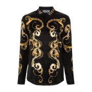 Versace Jeans Couture Barockdesign Svart och Guld Skjorta Multicolor, ...