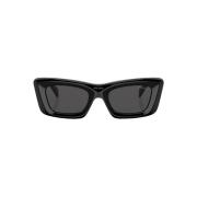 Prada Modiga Cat-Eye Solglasögon med Logo-Plaque Black, Dam