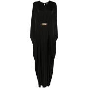 Tom Ford Svart Kaftan Klänning med Bältdetaljer Black, Dam