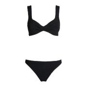 Hunza G Svart Twist-Detalj Bikini Black, Dam