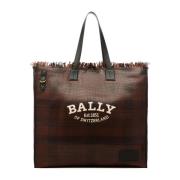 Bally Logo Grande Tote Väska Brown, Dam