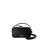 Jacquemus Svart läder crossbodyväska Black, Herr