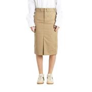 Maison Margiela Beige Straight Cut Pencil Skirt Beige, Dam