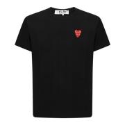 Comme des Garçons Play Svart T-shirt med dubbel hjärta, vanlig passfor...