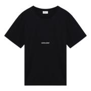 Saint Laurent Kortärmad rund hals T-shirt Black, Herr