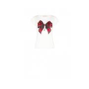 Rinascimento Julrosett Strass Viskosblandning T-shirt White, Dam