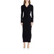 Alaïa Ribbstickad Huva Klänning Black, Dam