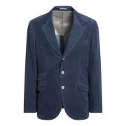 Brunello Cucinelli Enkelknäppt Jacka Blue, Herr