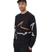 Paul & Shark Svart Stickad Sweatshirt med Tryck Black, Herr