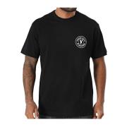 Versace Jeans Couture Svart Logotyp Bomull T-shirt Black, Herr