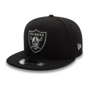 New Era Svart Raiders Metallic Outline Keps Black, Herr