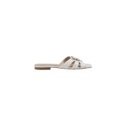 Pinko Vita Läder Sandaler Vår/Sommar Kollektion White, Dam