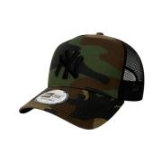 New Era Grön Camo Trucker Cap med Yankees Logo Green, Herr