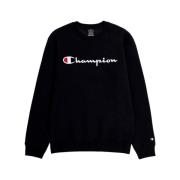 Champion Svart broderad script logo crewneck sweatshirt Black, Herr