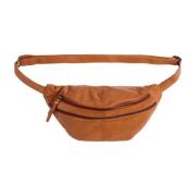 Btfcph Läder Bumbag med Framfickor med Dragkedja Brown, Dam