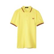 Fred Perry Gul Pikétröja med korta ärmar Yellow, Herr