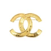 Chanel Vintage Pre-owned Metall broscher Yellow, Dam