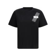 MM6 Maison Margiela Logoprint Ribbad bomulls-T-shirt Black, Dam