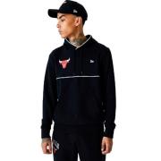 New Era Svart Bulls NBA Hoody med Piping Black, Herr