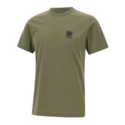 Belstaff Militärgrön Bomull T-shirt med Logopatch Green, Herr