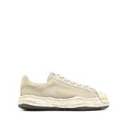 Mihara Yasuhiro Grå Läder Sneaker med Broderad Logotyp Beige, Herr