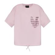 Emporio Armani T-shirt med logotyp Pink, Dam