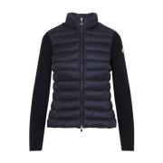 Moncler Navy Tricot Cardigan Blue, Dam