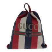 Gucci Vintage Pre-owned Canvas ryggsckar Blue, Dam