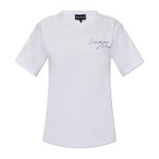 Emporio Armani T-shirt med logotyp White, Dam