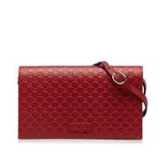 Gucci Vintage Pre-owned Laeder crossbodyvskor Red, Dam