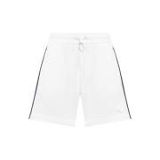 Moncler Logo Trim Shorts i Vitt White, Dam