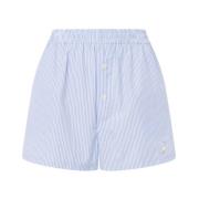 Moschino Pastellblå Elastisk Midja Shorts Blue, Dam