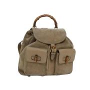 Gucci Vintage Pre-owned Mocka ryggsckar Beige, Dam