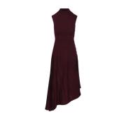 Alaïa Bordeaux Ray Klänning Red, Dam