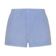 Alexander Wang Terry Sweatshort med Puff Paint Logo Blue, Dam