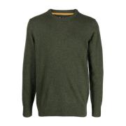 Barbour Essential Tisbury Crew Stickat Green, Herr