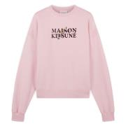 Maison Kitsuné Stilig Sweatshirt för en Trendy Look Pink, Dam