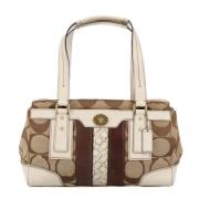 Coach Pre-owned Pre-owned Canvas handvskor Beige, Dam