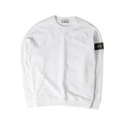 Stone Island Vit Sweatshirt med Rosmärke White, Herr